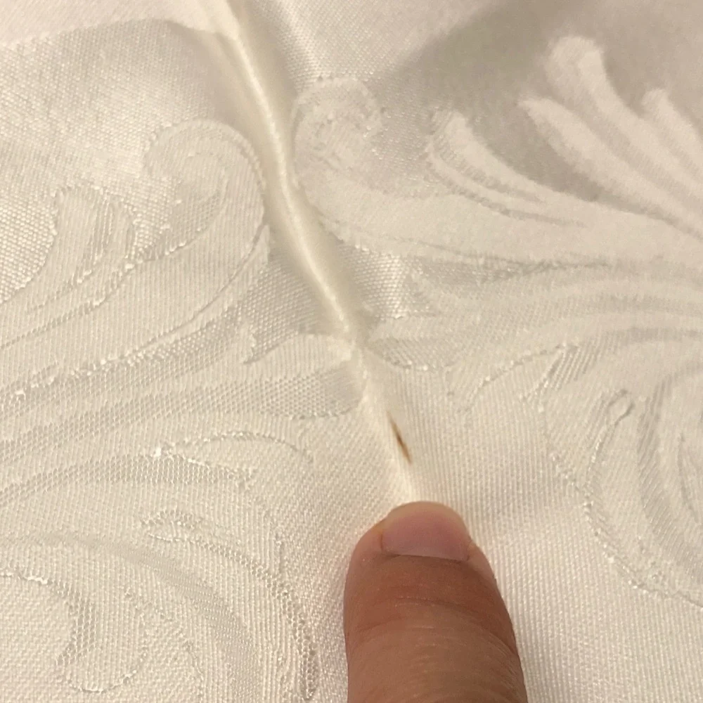 Embroidered White Damask Napkins - Set of 12